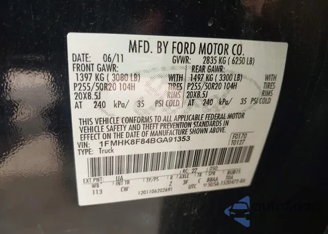 2011 Ford Explorer Limited z USA, uszkodzony, nr VIN 1FMHK8F84BGA91353